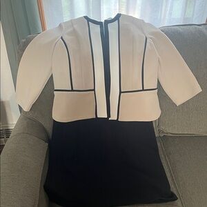 Elegant Black and White Midi Dress